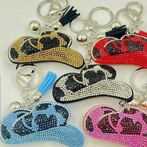 Rhinestone Cowboy Hat Bag Charms/Keychains